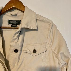 Eddie Bauer Cream Corduroy Jacket Size M